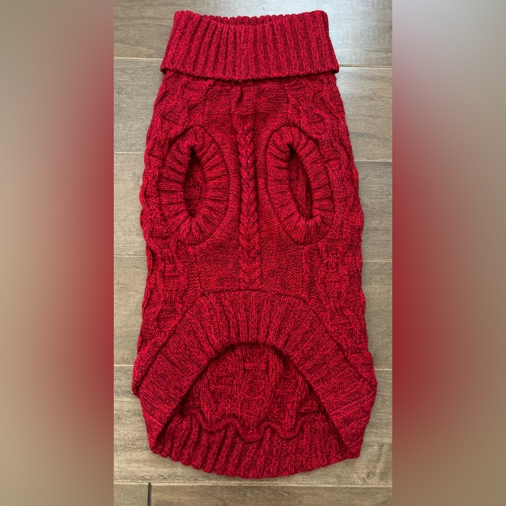 Harry Barker Dog Sweater Cozy Red Cable Knit Size XL Never Worn